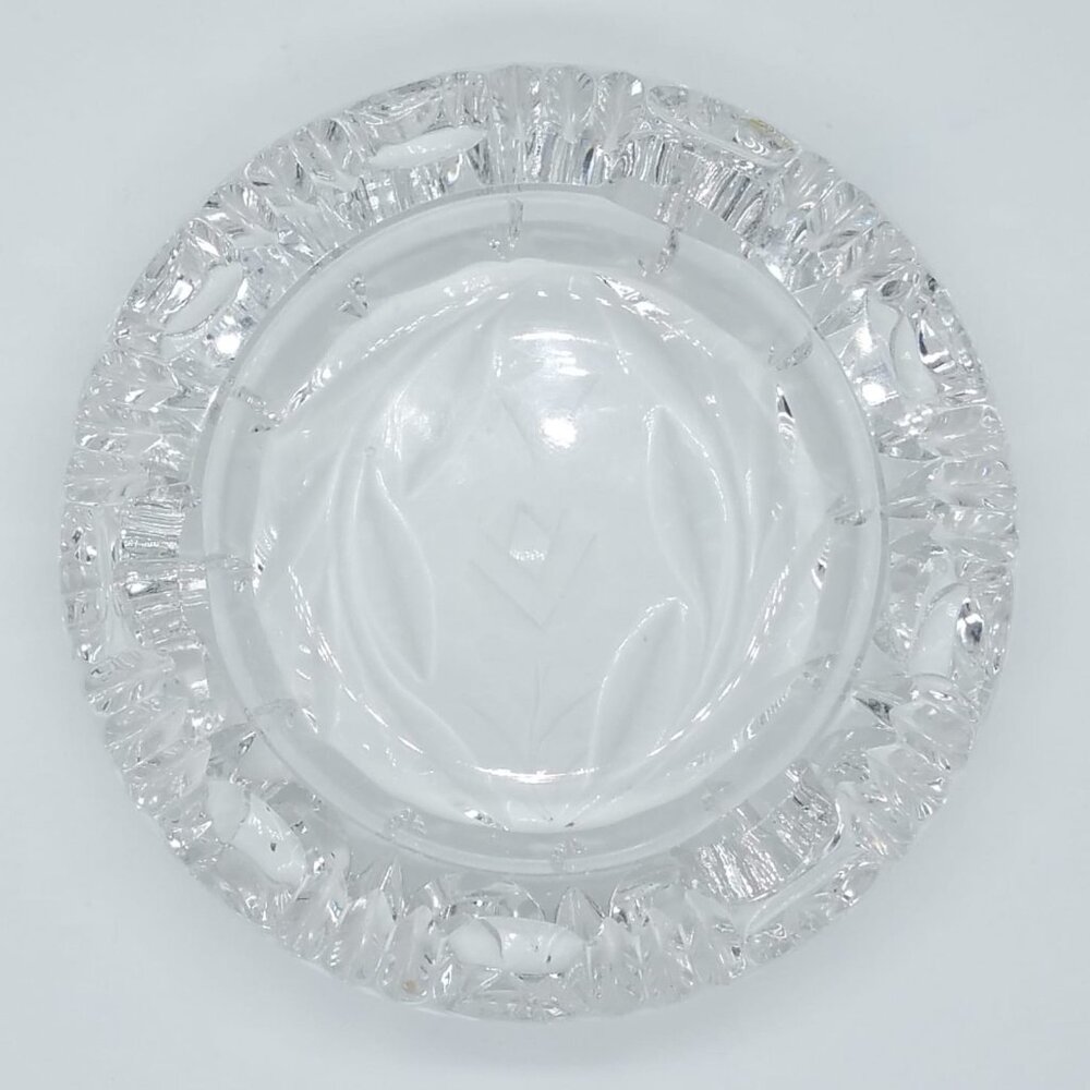 Men's Crystal Glass Cut Circular Cigar Ashtray Decor